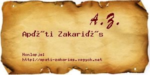 Apáti Zakariás névjegykártya